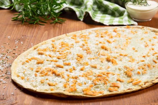 Flammkuchen Traditionell, Lachs & Dill, oval